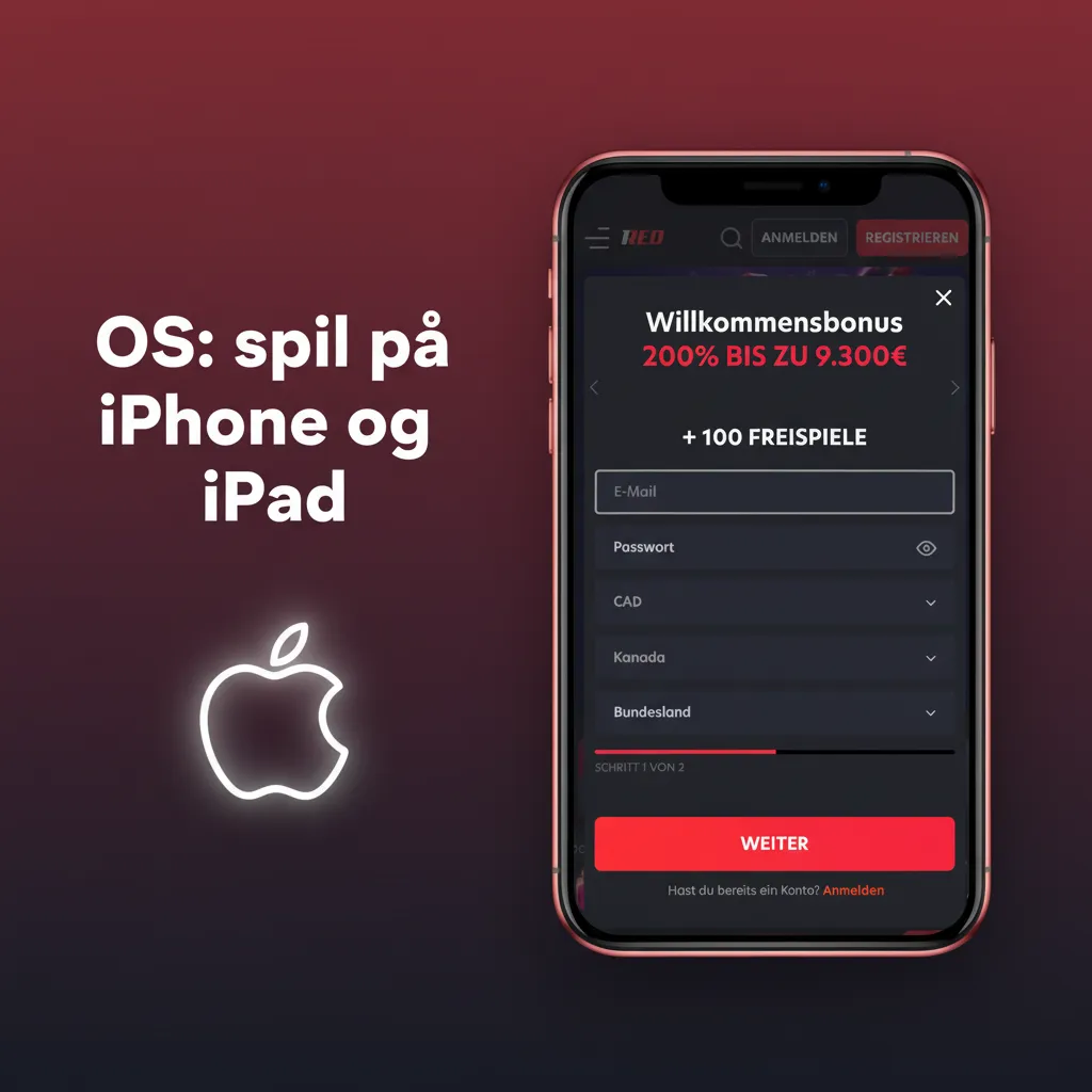 iPhone og iPad med Safari, Del-ark og 'Føj til hjemmeskærm' for 1Red PWA; hurtig adgang som app.
