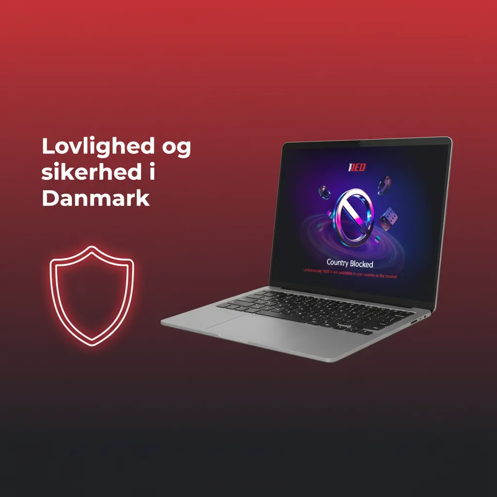 Dansk flag, lås og certifikat symboliserer lovlighed, SSL‑kryptering og ansvarligt spil under Spillemyndighedens regler.