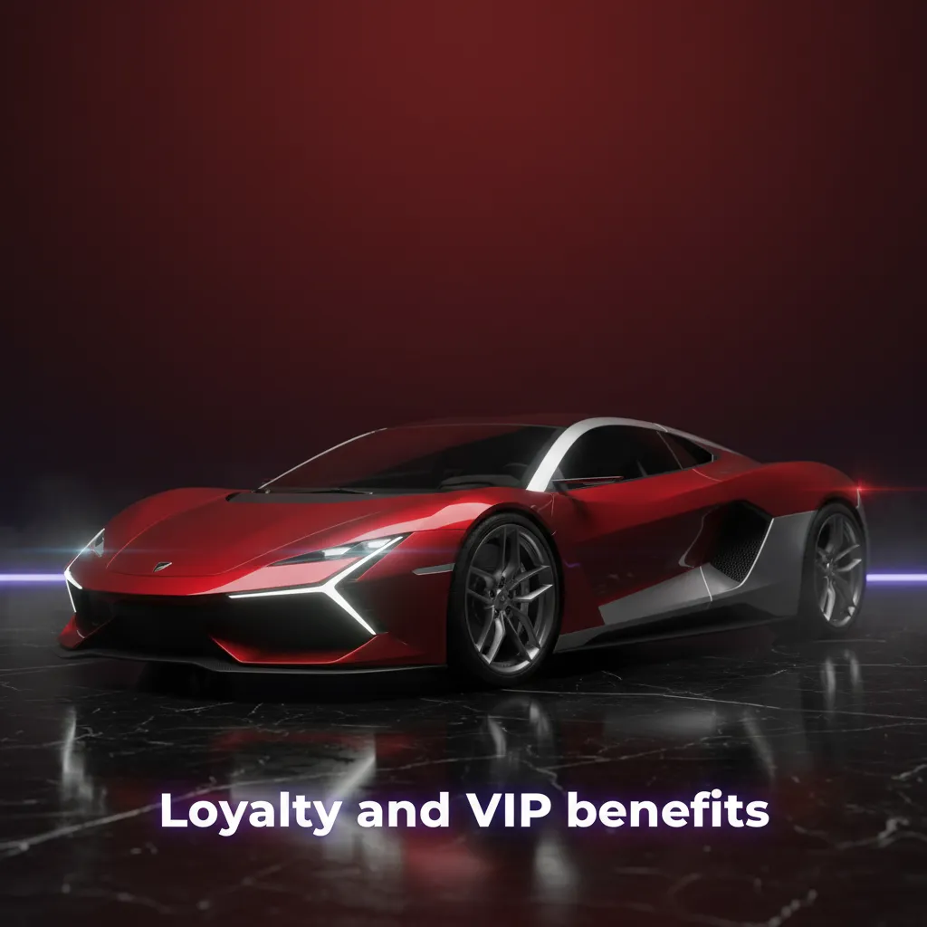 Loyalty and VIP benefits graphic: tiered levels, points from wagers, progress bar, cashback, free spins, priority support.