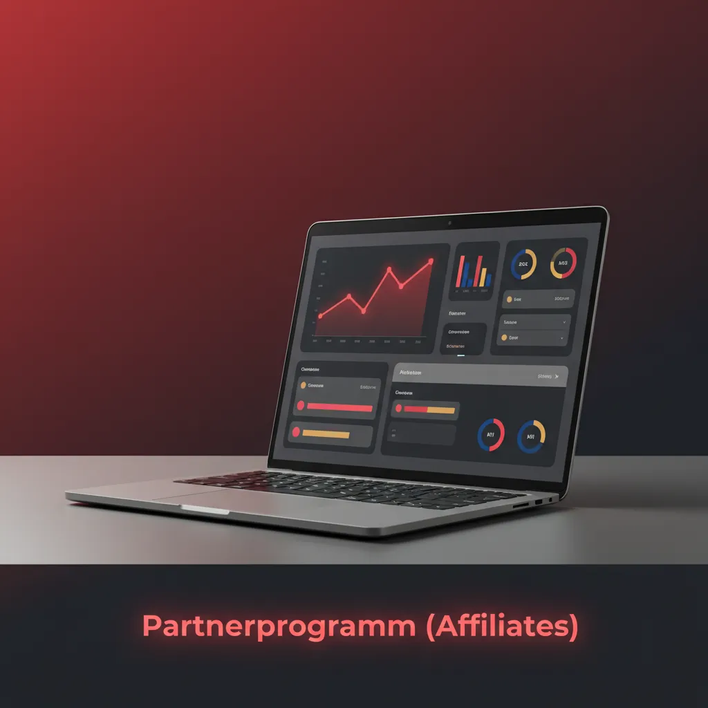 Affiliate-Programm: Dashboard mit Provisionsplan, SEO, Landingpages und Anmeldebereich