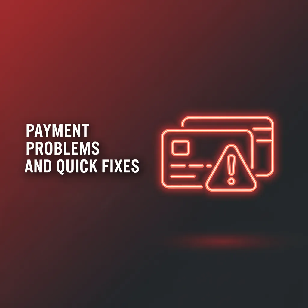 Infographic of common Canadian payment issues and quick fixes: card declined, 3D Secure code, voucher errors, crypto, KYC.