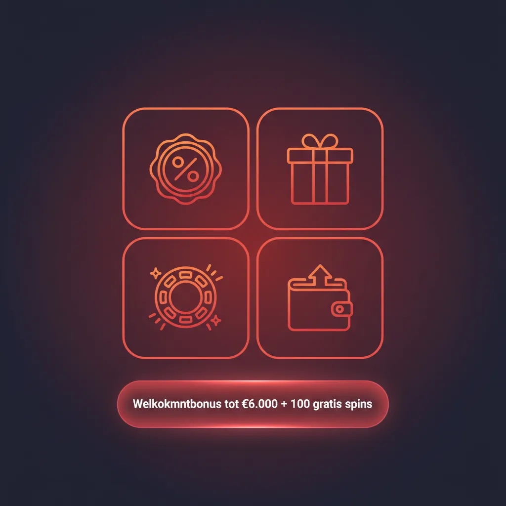 Promobanner: Welkomstbonus tot €6.000 + 100 gratis spins; 4 stortingen, min. €20, inzetvereisten 35x.