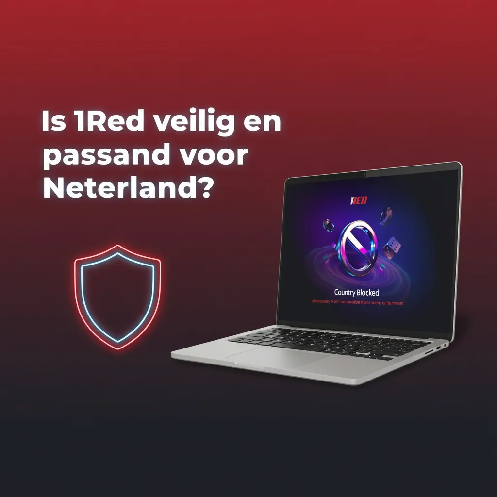 Infographic: 1Red veiligheid in Nederland—SSL, KYC, Curaçao‑licentie 8048/JAZ2019‑049, focus op spelersbescherming.